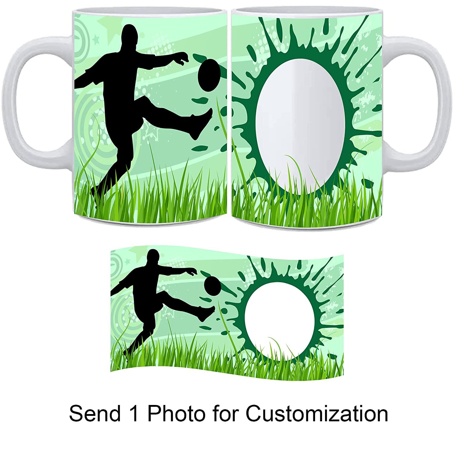 Customized Football Printed Your Own Photo or Text On Mug (11Oz / 325ml) - Image 3