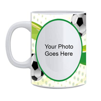 Custom Football Printed White Designer Coffee, Tea and Milk Mug, (11Oz / 325ml)