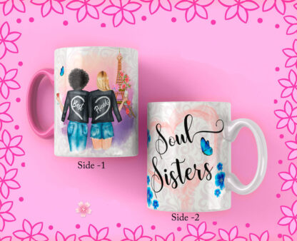 "Soul Sisters" Printed Gift Mug | Perfect Gift for Two Sisters - 330ml