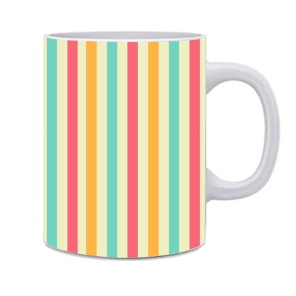 Vertical Stripes Printed Ceramic Coffee Mug - 325 ml - Image 3