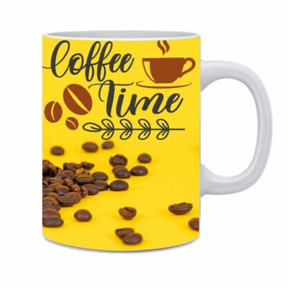 Ceramic Coffee Time Printed White Coffee Mug Cup - Image 2