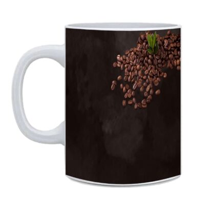 Flower Coffee Design Printed Ceramic Mug 325ml - Image 3