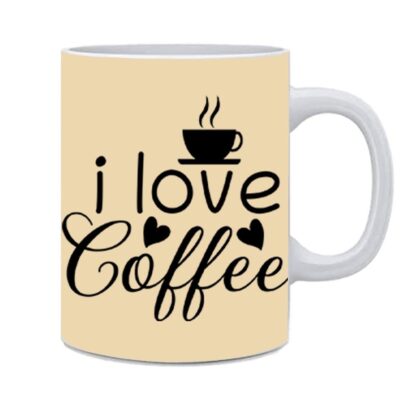I love Coffee Printed Ceramic Mug- 325ml - Image 2