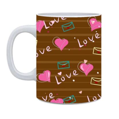 Love Printed White Ceramic Coffee Mug - 325ml - Image 3