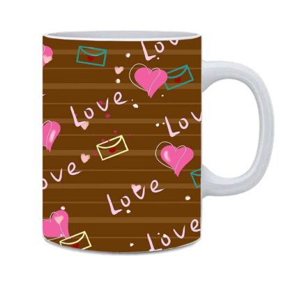 Love Printed White Ceramic Coffee Mug - 325ml - Image 2
