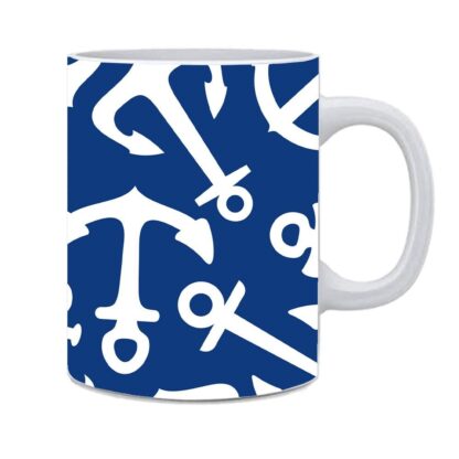 Anchor Designed Printed Ceramic White Coffee Mug - 350 ml - Image 2
