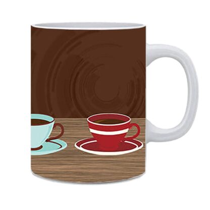 Ceramic Coffee O Clock Printed White Mug - 325ml - Image 2
