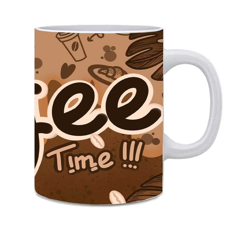 Ceramic Coffee Time Designed Printed Coffee Mug With Handle - Image 2
