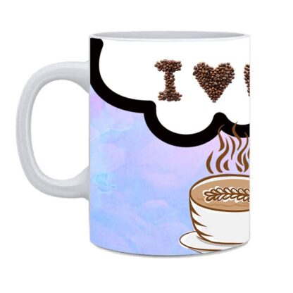 Ceramic I love Coffee Printed White Coffee Mug Cup - Image 3