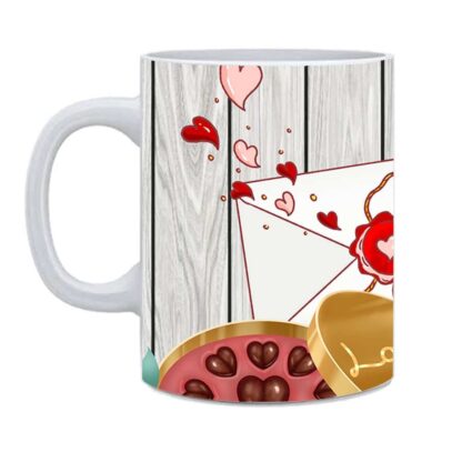 Ceramic Printed Designer White Coffee Mug Cup - Image 2