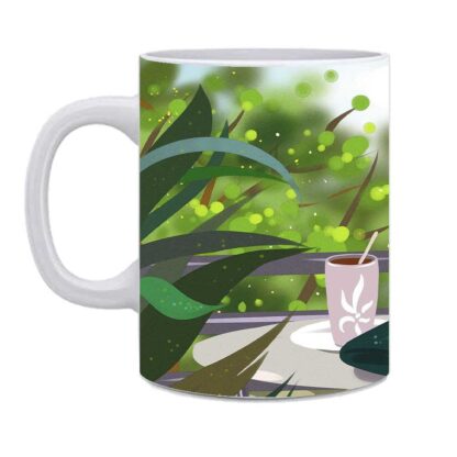 Lovely Girl Printed Ceramic Coffee Mug With Handle - 325ml - Image 3