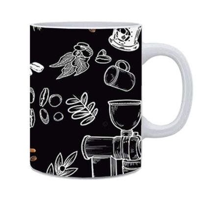 Coffee Boards With Beans Printed Ceramic Mug - 325ml - Image 2