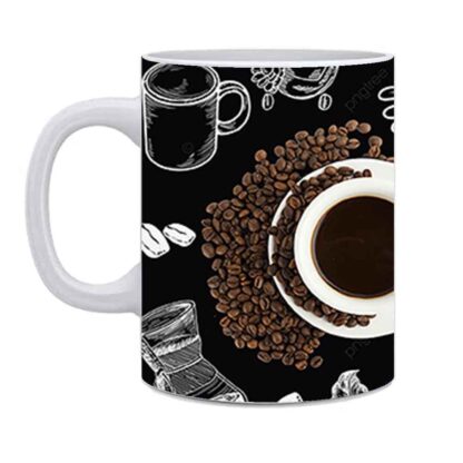 Coffee Boards With Beans Printed Ceramic Mug - 325ml - Image 3