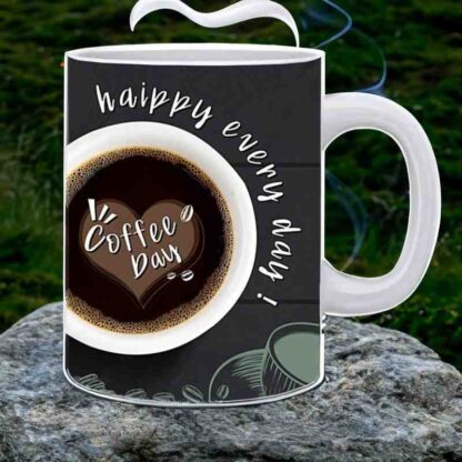 Coffee Day Printed Designed Ceramic White Coffee Mug