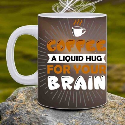 Coffee For your Brain Printed Ceramic Coffee Mug - 325ml