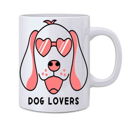 Dog Lovers Printed Ceramic White Coffee Mug Cup - 350ml - Image 2