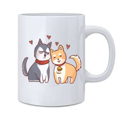 Couple Dog Printed Ceramic Coffee Mug Gift For Pet Lovers - 350 ml - Image 2