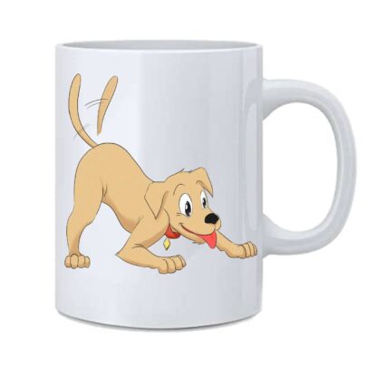 Cute Dog Cartoon Designed Printed Ceramic Coffee Mug Gift For Pet Lovers - 350 ml - Image 2