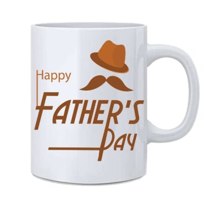 Beautiful White Ceramic Happy Father's Day Printed Tea Coffee Mug Cup - 350 ml - Image 2