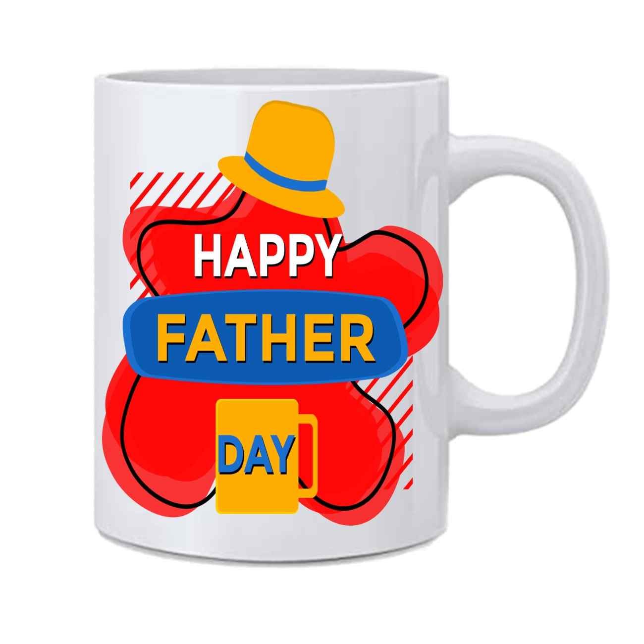 Happy Father Day Printed Beautiful White Ceramic Tea Coffee Mug - 350 ml - Image 2