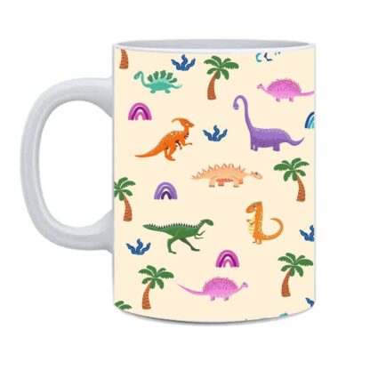 Baby And Cute Dinosaur Printed Ceramic Coffee Mug Cup - 350 ml - Image 2