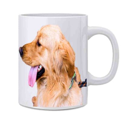 Adorable Golden Retriever dog with leash Printed Ceramic Coffee Mug - 350 ml - Image 2