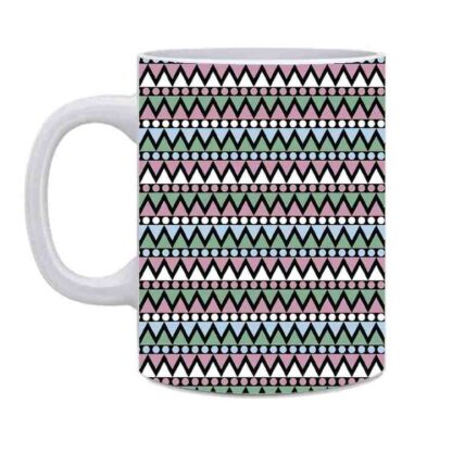 Colorful Aztec Pattern Designed Printed Ceramic Coffee Mug Tea Cup - 350 ml - Image 3