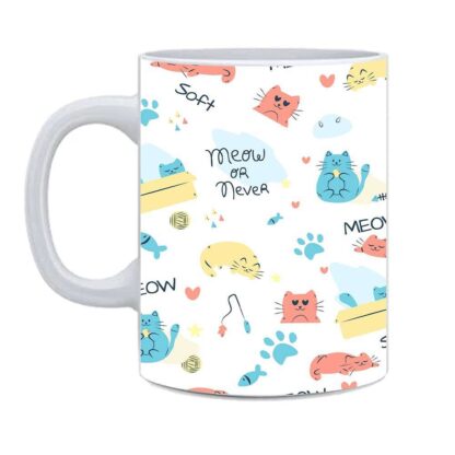Colorful Cat Animals Designed Printed Ceramic Coffee Mug Cup - 350 ml - Image 3