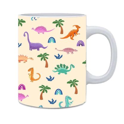 Baby And Cute Dinosaur Printed Ceramic Coffee Mug Cup - 350 ml - Image 3