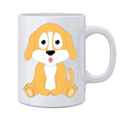 Cute Little Dog Sitting Printed Ceramic Coffee Mug Cup For Gift - 350 ml - Image 2