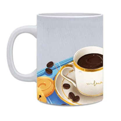 Life Begins After Coffee Printed White Ceramic Mug -325ml - Image 3