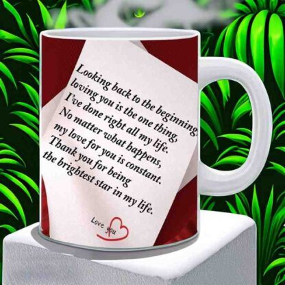 Love Quotes Printed Ceramic Coffee Mug Gift For Husband, Wife, Lover - 325ml