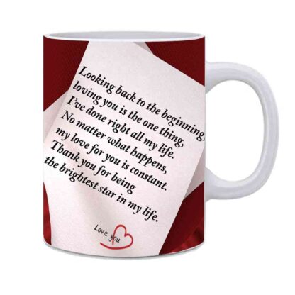 Love Quotes Printed Ceramic Coffee Mug Gift For Husband, Wife, Lover - 325ml - Image 2