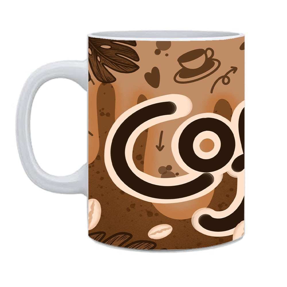 Ceramic Coffee Time Designed Printed Coffee Mug With Handle - Image 3