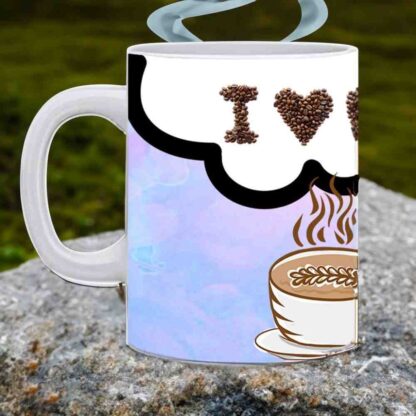 Ceramic I love Coffee Printed White Coffee Mug Cup