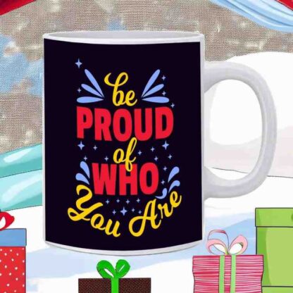 black printed mug