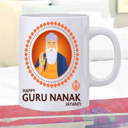 Happy Guru Nanak Jayanti Printed Ceramic Coffee Mug For Sikh Friend - 350 ml - Image 2