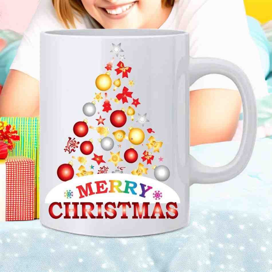 Christian Merry Christmas Printed White Ceramic Coffee Mug - 350 ml - Image 2
