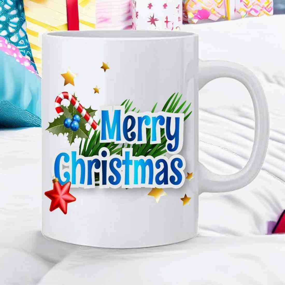 Merry Christmas Printed Ceramic White Tea Coffee Milk Cup Mug - 350 ml - Image 2
