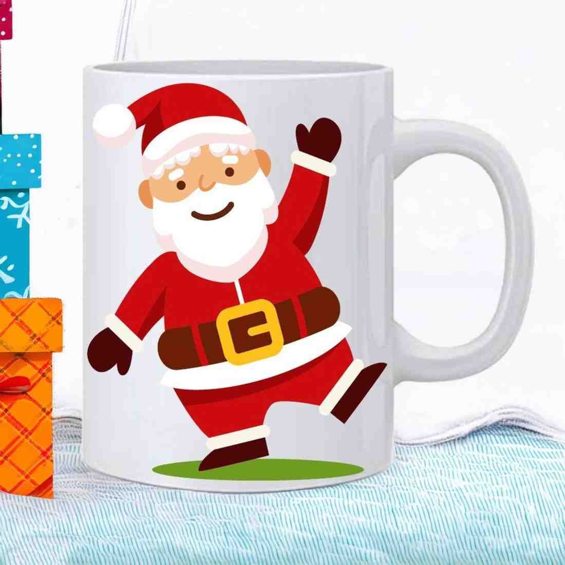 Merry Christmas Santa Claus Designed Printed Ceramic Coffee Mug - 350 ml - Image 2