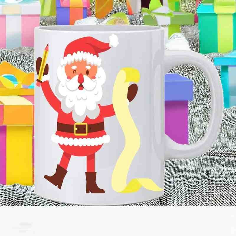 Santa Claus For Christmas Printed Ceramic Tea Coffee Mug - 350 ml - Image 2