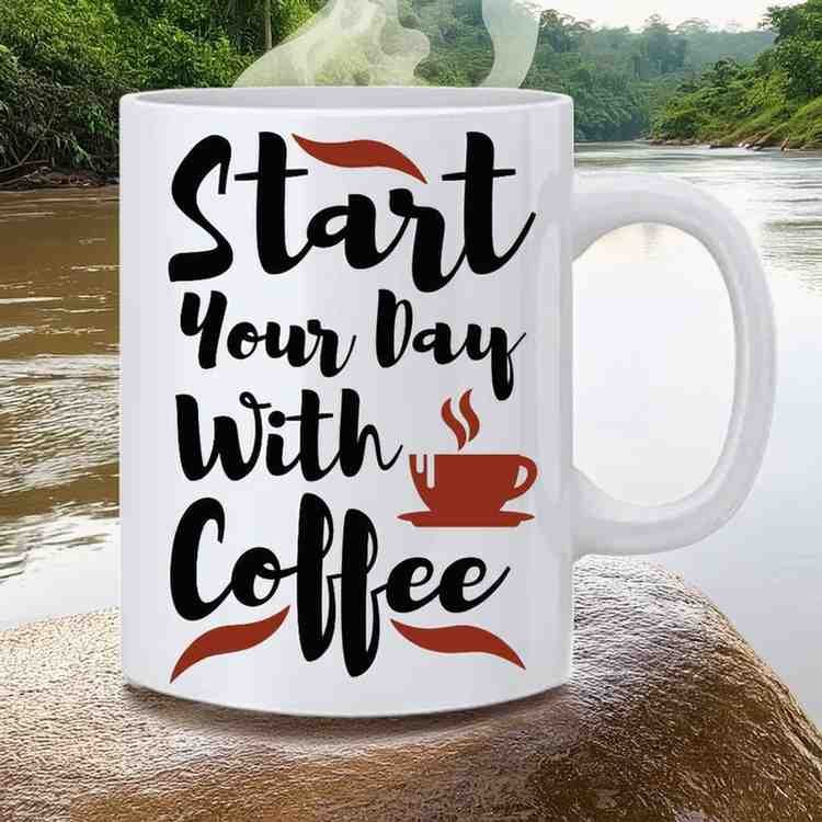 text printed mug