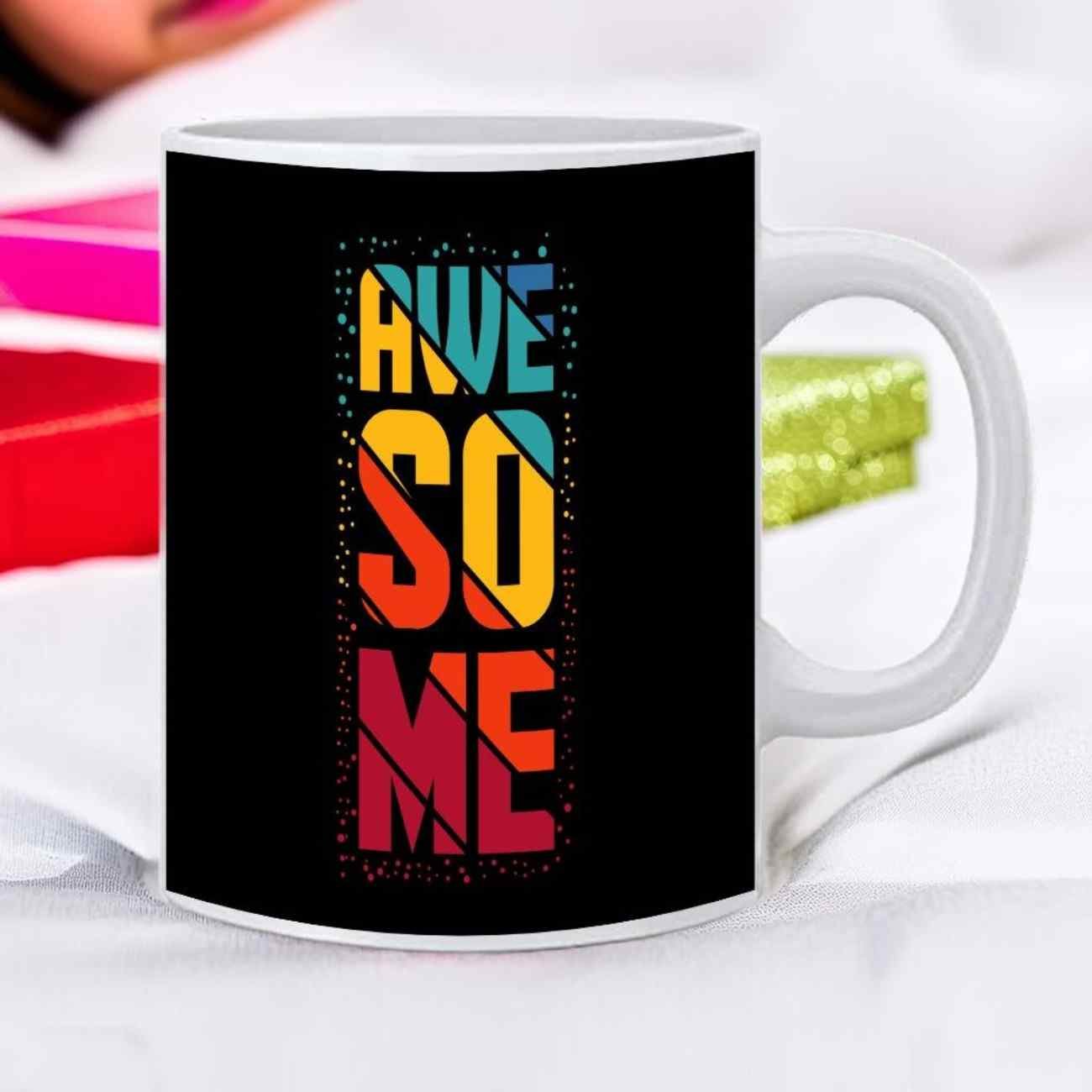 text printed mug